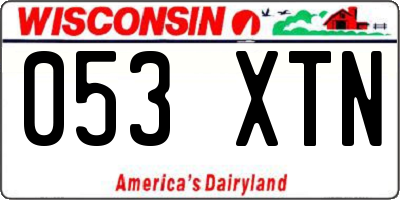 WI license plate 053XTN