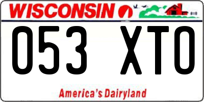 WI license plate 053XTO