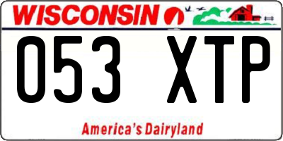 WI license plate 053XTP