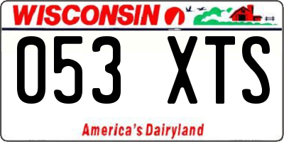 WI license plate 053XTS