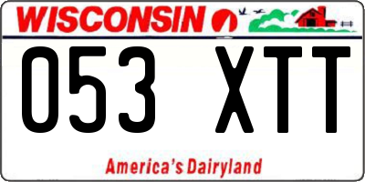 WI license plate 053XTT