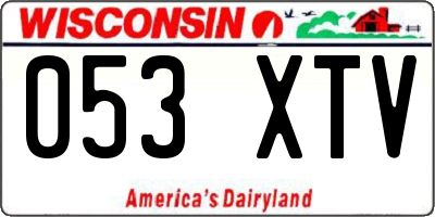 WI license plate 053XTV