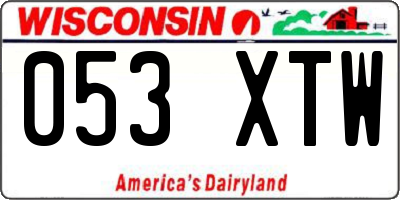 WI license plate 053XTW