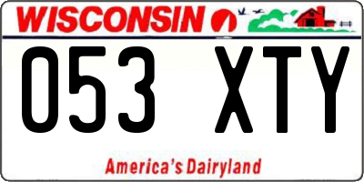 WI license plate 053XTY