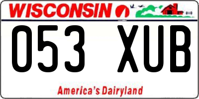 WI license plate 053XUB