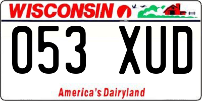 WI license plate 053XUD