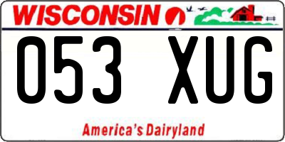 WI license plate 053XUG
