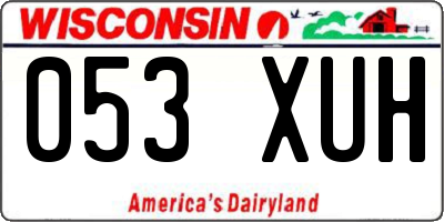 WI license plate 053XUH