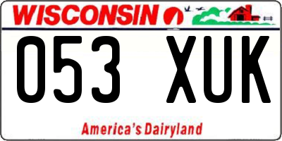 WI license plate 053XUK