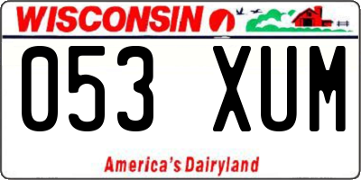WI license plate 053XUM