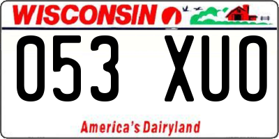 WI license plate 053XUO