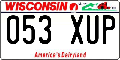 WI license plate 053XUP