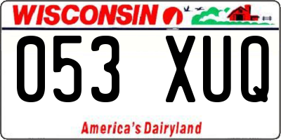 WI license plate 053XUQ