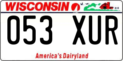 WI license plate 053XUR