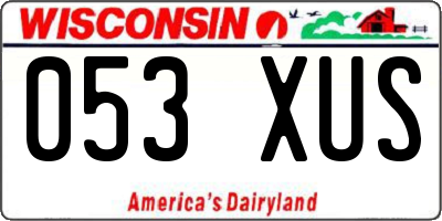 WI license plate 053XUS
