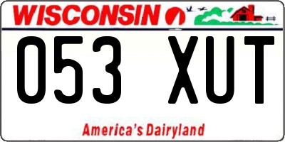 WI license plate 053XUT