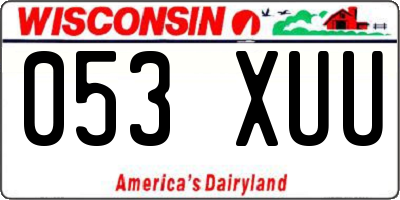WI license plate 053XUU