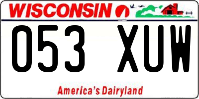 WI license plate 053XUW