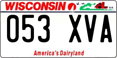 WI license plate 053XVA