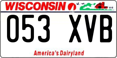 WI license plate 053XVB