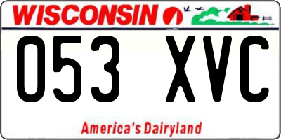 WI license plate 053XVC