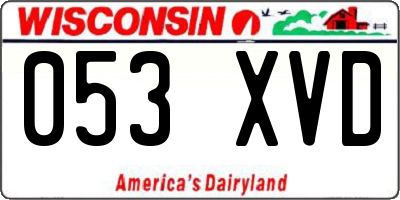WI license plate 053XVD