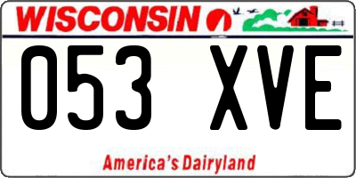 WI license plate 053XVE