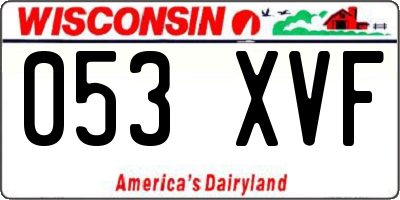 WI license plate 053XVF