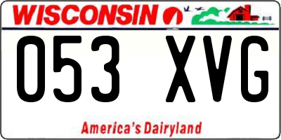 WI license plate 053XVG
