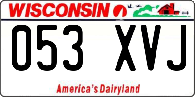 WI license plate 053XVJ