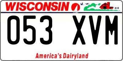 WI license plate 053XVM