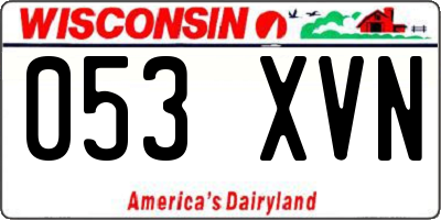 WI license plate 053XVN