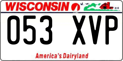 WI license plate 053XVP