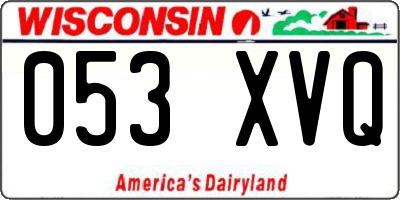 WI license plate 053XVQ