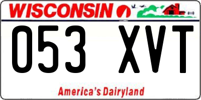 WI license plate 053XVT