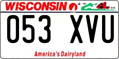 WI license plate 053XVU