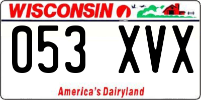 WI license plate 053XVX