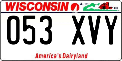 WI license plate 053XVY