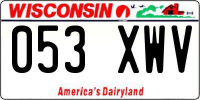 WI license plate 053XWV