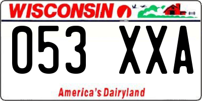 WI license plate 053XXA