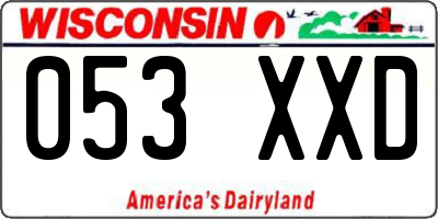 WI license plate 053XXD