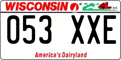 WI license plate 053XXE