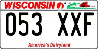 WI license plate 053XXF
