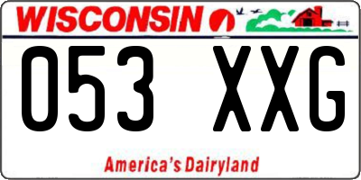 WI license plate 053XXG