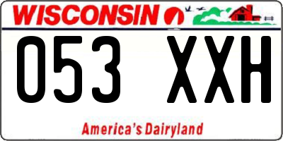 WI license plate 053XXH