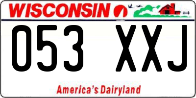 WI license plate 053XXJ