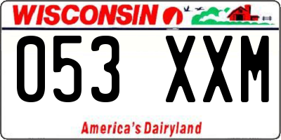 WI license plate 053XXM