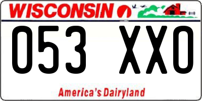 WI license plate 053XXO