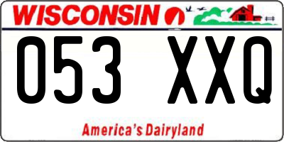 WI license plate 053XXQ