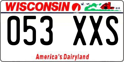WI license plate 053XXS